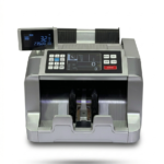 Front view of YTech-268T battery operated cash counting machine with display panel